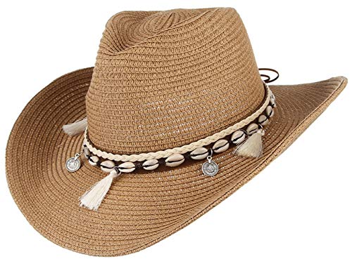 GEMVIE Sombrero Panamá de Playa Mujer Gorra de Sol Verano Caza Caqui