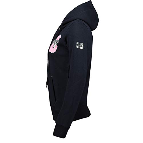 GEO NORWAY GELPHINE Lady – Sudadera para mujer con capucha y bolsillos de canguro – Sudadera para mujer de manga larga – Jersey casual de invierno cálido – Hoodie chaqueta Tops Sport azul marino M