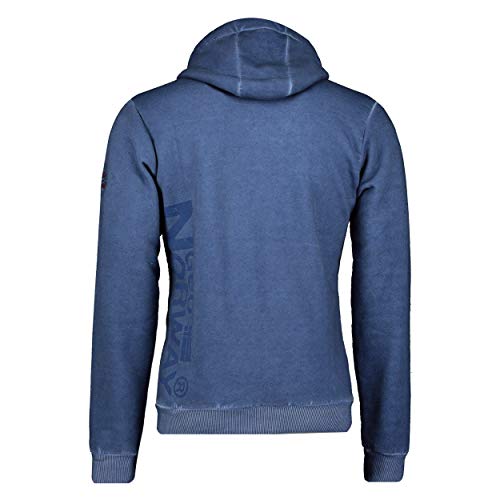 GEO NORWAY GOTZ Men - Sudadera con Cremallera para Hombre - Sudadera Hoodie De Algodón para Hombre - Sudadera con Capucha De Manga Larga - Sudadera Sport Casual Regulier Azul - XXL