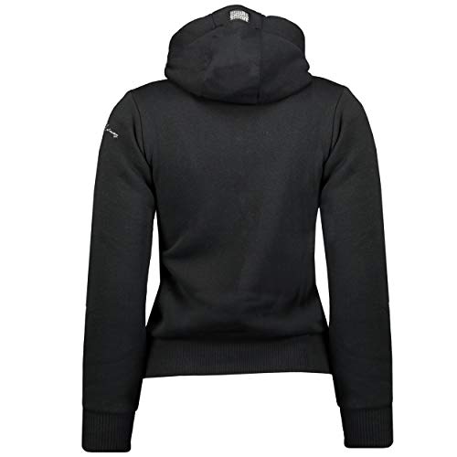 GEO NORWAY Gula Lady - Sudadera Hoodie Mujer Cremallera Bolsillos Canguro - Sudadera Mujer Logo Casual Manga Larga Bolsillo - Sudadera Pullover Chaqueta Deporte Cómoda Tops Negro M