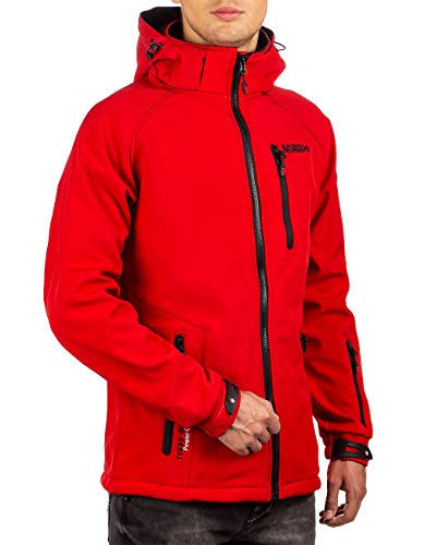 Geographical Norway Bans Production - Chaqueta softshell con capucha desmontable para hombre rojo M