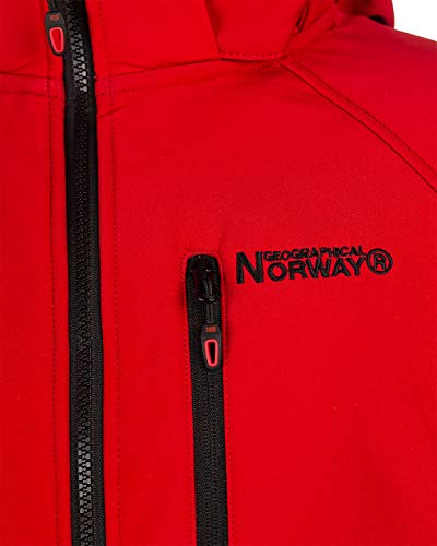 Geographical Norway Bans Production - Chaqueta softshell con capucha desmontable para hombre rojo M