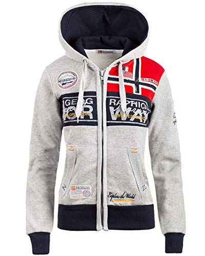 Geographical Norway Bans Production Sudadera con capucha para mujer Color gris. XL