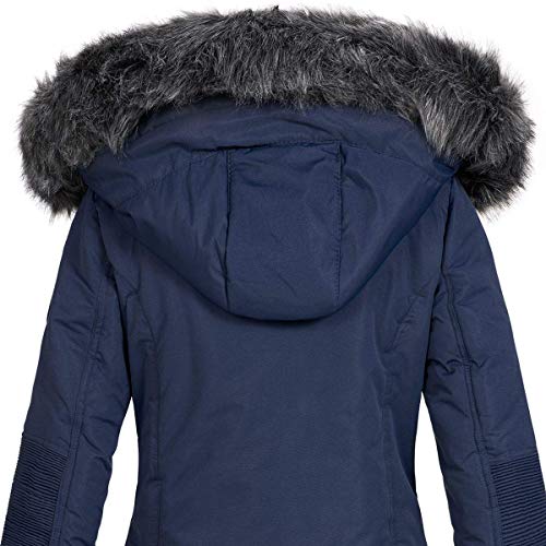 Geographical Norway - Chaqueta Coracle/Coraly de invierno para mujer con capucha de pelo, XL Navy II. L