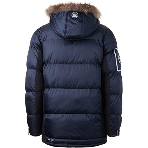 Geographical Norway DANONE MEN - Chaqueta De Hombre Cálida E Impermeable - Abrigo Grueso Capucha Aire Libre - Chaquetas Invierno Forro Exterior - Abrigos Ideal Hombres Casual (MARINA XL)