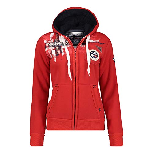 Geographical Norway FESPOTE Lady - Sudadera con Capucha para Mujer (Rojo, L)