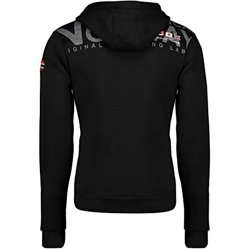 Geographical Norway FESPOTE Men - Sudadera Bolsillo Canguro Hombre - Sudadera Logotipo Hombre - Hoodie Manga Larga Capucha Hood - Sudadera Invierno Capucha Cremallera Sweat (Negro S)