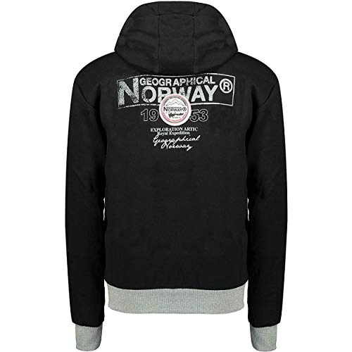 Geographical Norway Flyer Men - Sudadera con Capucha Y Bolsillo Canguro Hombre - Sudadera con Logo Estilo Hombres - Sudaderas Cómoda De Invierno - Hoodie Deportiva Moda Casual Negro L