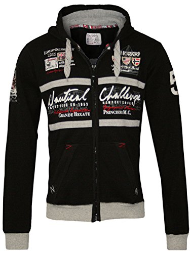 Geographical Norway Goasting Sudadera con capucha y cremallera, para hombre negro XL