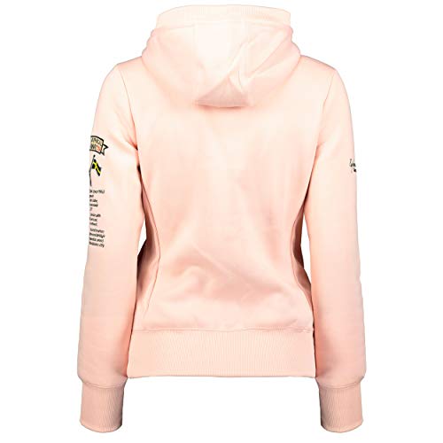 Geographical Norway GYMCLASS LADY - Sudadera Mujer Bolsillos Kangaroo - Sudadera Caliente Mujer - Suéter Abrigos Manga Larga - Hoodie Tops Casual Abrigo Estilo ROSA PÁLIDO M - TALLA 2