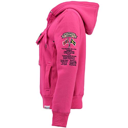 Geographical Norway GYMCLASS LADY - Sudadera Mujer Bolsillos Kangaroo - Sudadera Caliente Mujer - Suéter Abrigos Manga Larga - Hoodie Tops Casual Abrigo Estilo PINK FLASH L - TALLA 3