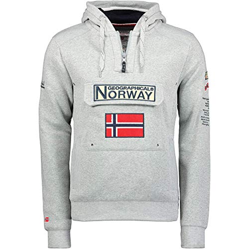 Geographical Norway GYMCLASS Men - Sudadera Capucha Bolsillos Hombre - Chaqueta Casual Hombres Abrigo - Camisetas Camisa Manga Larga - Hoodie Deportiva Regular Fitness Jacket Tops (Gris Claro XL)