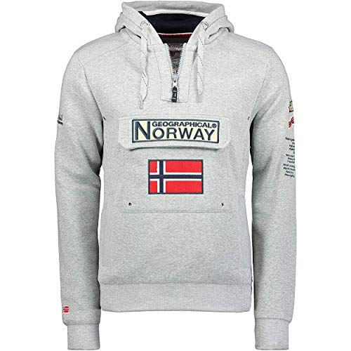 Geographical Norway GYMCLASS Men - Sudadera Capucha Bolsillos Hombre - Chaqueta Casual Hombres Abrigo - Camisetas Camisa Manga Larga - Hoodie Deportiva Regular Fitness Jacket Tops (Gris Claro XL)