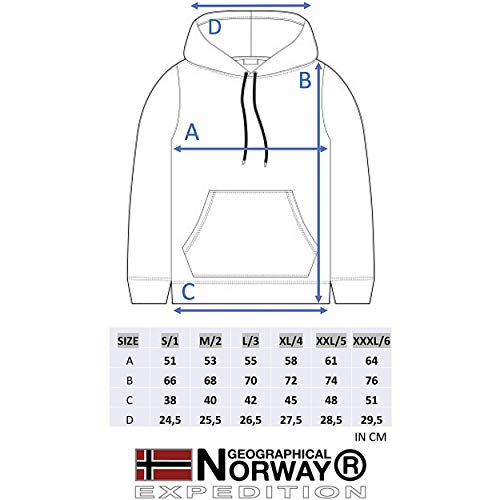 Geographical Norway GYMCLASS Men - Sudadera Capucha Bolsillos Hombre - Chaqueta Casual Hombres Abrigo - Camisetas Camisa Manga Larga - Hoodie Deportiva Regular Fitness Jacket Tops (Negro L)