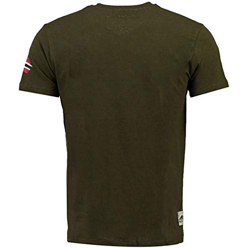 Geographical Norway JOLYMPIA - Camiseta Algodón para Hombre - Camiseta Modelo Hombre con Logo - Shirt Regular Manga Corta - Camisetas Cuello Clasica Casual - Regalo Original para Hombre (Caqui M)