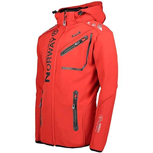 Geographical Norway ROYAUTE MEN - Chaqueta Softshell Impermeable Hombre - Capucha Transpirable Exterior - Chaqueta Cortavientos Invierno - Ideal Para Actividades Al Aire Libre (Negro L)