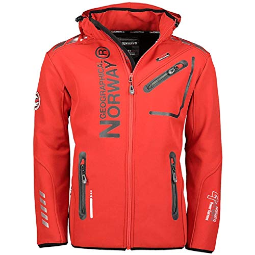 Geographical Norway ROYAUTE MEN - Chaqueta Softshell Impermeable Hombre - Capucha Transpirable Exterior - Chaqueta Cortavientos Invierno - Ideal Para Actividades Al Aire Libre (Negro L)
