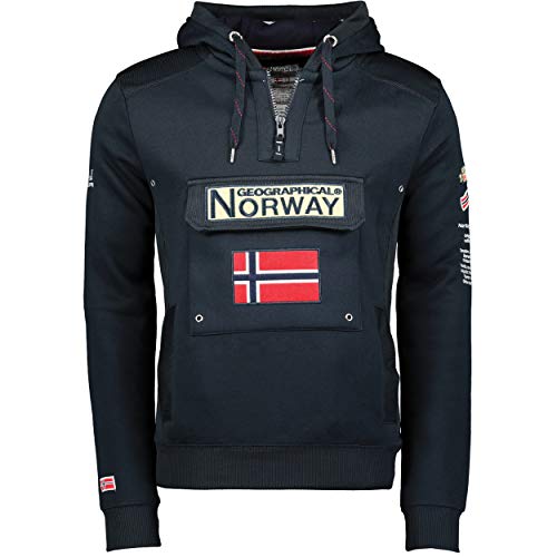 Geographical Norway Sudadera con capucha para hombre azul marino M