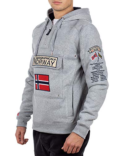 Geographical Norway Sudadera con capucha para hombre Color gris. XL