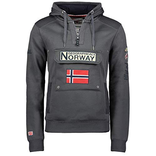 Geographical Norway Sudadera con capucha para hombre gris oscuro L