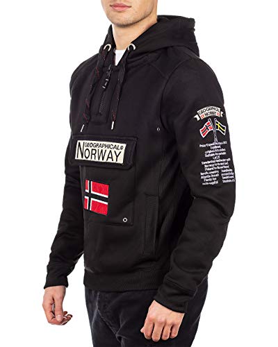 Geographical Norway Sudadera con capucha para hombre negro L