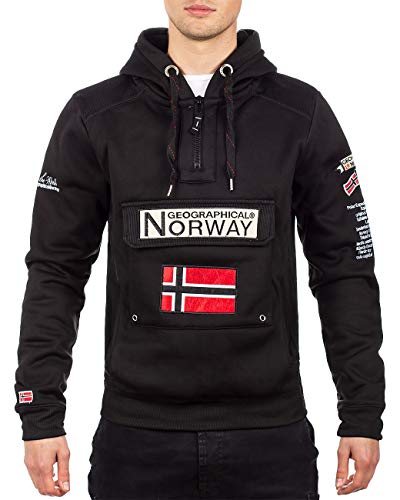 Geographical Norway Sudadera con capucha para hombre negro L