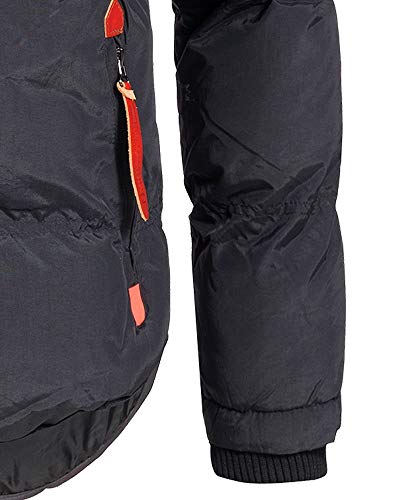 Geographical Norway VERVEINE MEN - Chaqueta De Plumón Capucha Hombre - Abrigo De Manga Larga - Chaqueta De Invierno Hombres - Parka Para Actividades Al Aire Libre Calido (Negro L)