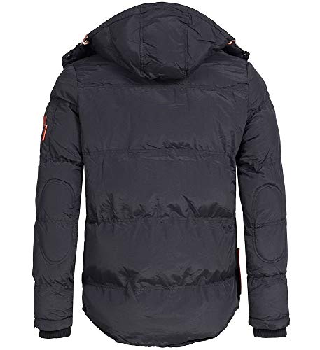 Geographical Norway VERVEINE Men - Chaqueta De Plumón Capucha Hombre - Abrigo De Manga Larga - Chaqueta De Invierno Hombres - Parka para Actividades Al Aire Libre Calido (Navy 2XL)