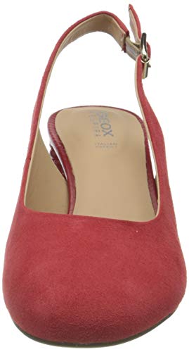 Geox D ORTENSIA Mid A, Zapatos de Talón Abierto Mujer, Rojo (Red C7000), 38 EU