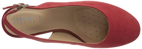 Geox D ORTENSIA Mid A, Zapatos de Talón Abierto Mujer, Rojo (Red C7000), 38 EU