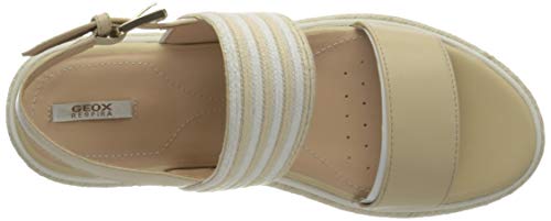 Geox D Sandal LEELU' E, Sandalias de Talón Abierto Mujer, Beige (Sand C5004), 38.5 EU