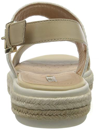 Geox D Sandal LEELU' E, Sandalias de Talón Abierto Mujer, Beige (Sand C5004), 38.5 EU