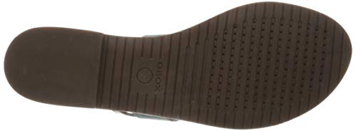 Geox D Sozy D, Sandalias de Talón Abierto Mujer, Azul (Turquoise/Brown Cn46f), 37.5 EU