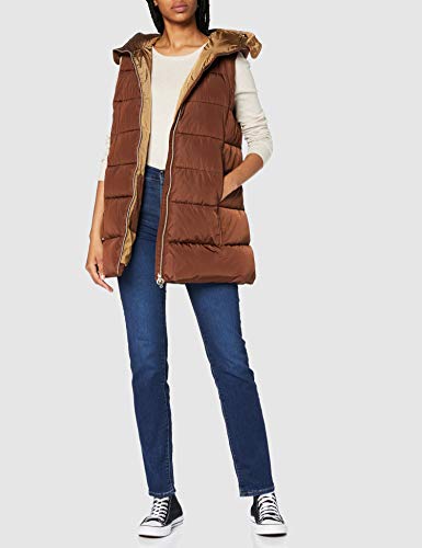 Geox W SEYLA Chaleco vaquero, Dark Toffee, 44 para Mujer