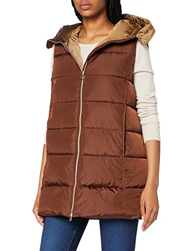 Geox W SEYLA Chaleco vaquero, Dark Toffee, 44 para Mujer