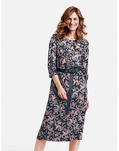 Gerry Weber Kleid Gewebe Vestido Casual, Impresión Navy Sienna, 44 para Mujer