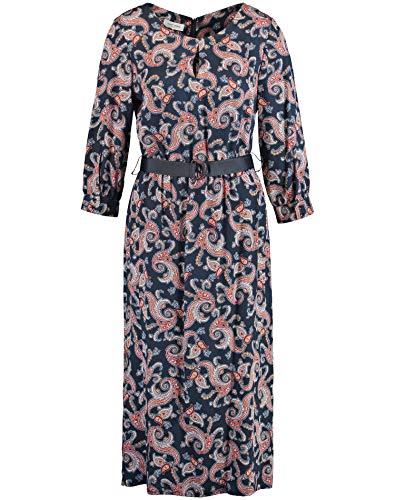 Gerry Weber Kleid Gewebe Vestido Casual, Impresión Navy Sienna, 44 para Mujer