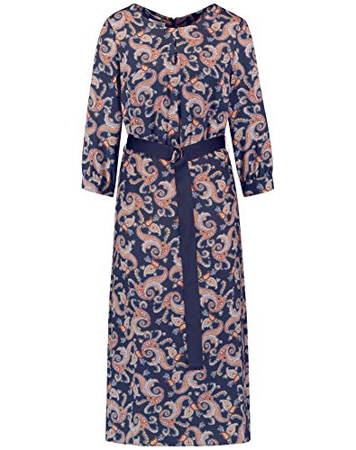 Gerry Weber Kleid Gewebe Vestido Casual, Impresión Navy Sienna, 44 para Mujer