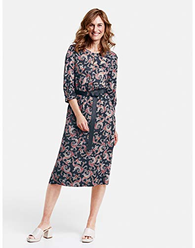 Gerry Weber Kleid Gewebe Vestido Casual, Impresión Navy Sienna, 44 para Mujer