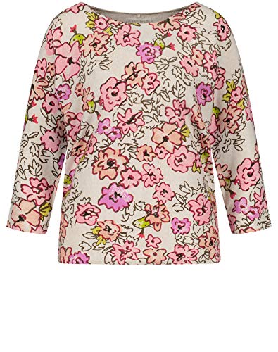 Gerry Weber Pullover 3/4 Arm Sudadera, Impresión Lila, Rosa y Verde, 38 para Mujer