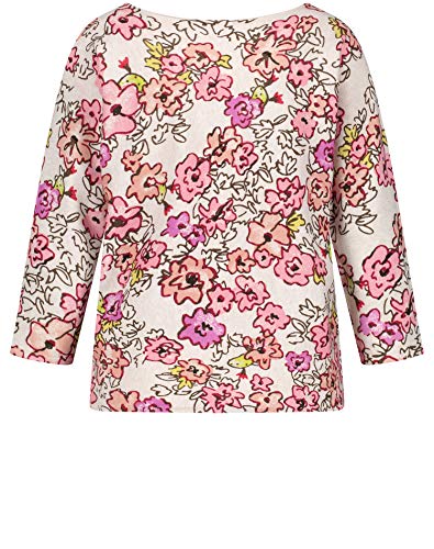 Gerry Weber Pullover 3/4 Arm Sudadera, Impresión Lila, Rosa y Verde, 38 para Mujer