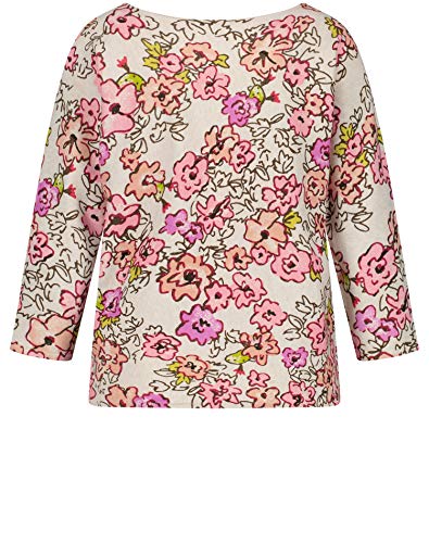 Gerry Weber Pullover 3/4 Arm Sudadera, Impresión Lila, Rosa y Verde, 38 para Mujer