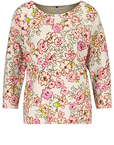 Gerry Weber Pullover 3/4 Arm Sudadera, Impresión Lila, Rosa y Verde, 38 para Mujer