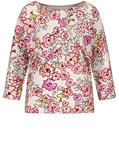 Gerry Weber Pullover 3/4 Arm Sudadera, Impresión Lila, Rosa y Verde, 38 para Mujer