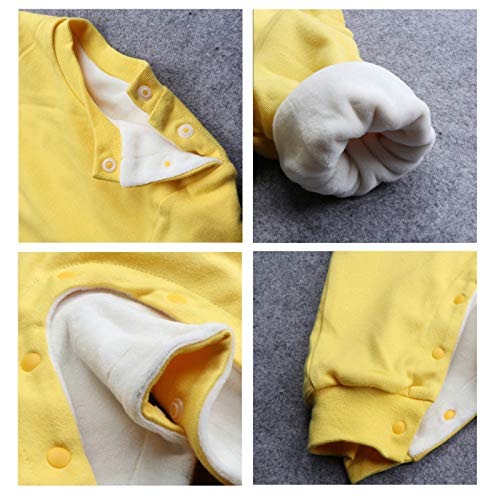 GHQYP Body Personalizado Bebe,Ropa Nieve Niños Adecuado para 0-15 Meses,Mono Térmico de Algodón de Invierno con Panda de Dibujos Animados,Blue,80CM(9-12Months)