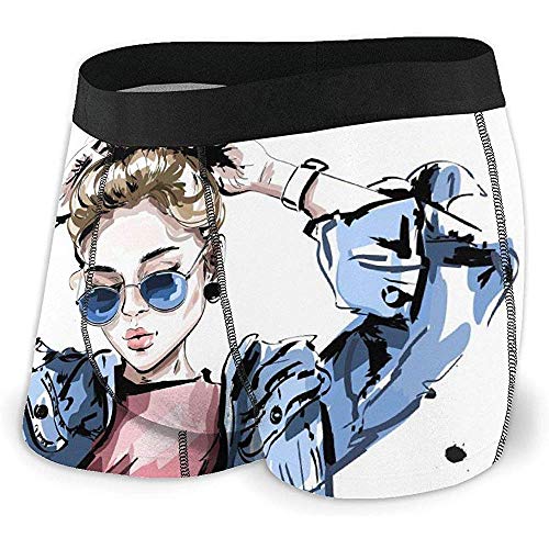 Giacche e Occhiali da Sole da Donna in Jeans - Intimo uomo My Style, Intimo ad angolo Piatto, Cintura Boxer traspirante con Cintura a Vista, XL