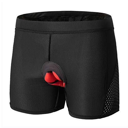 GIEADUN Ciclismo Pantalones Cortos de Bicicleta 20D Gel de sílice Acolchado Ciclismo Calzoncillos Ropa Interior de Bicicleta MTB Bicicleta Pantalones Cortos (Negro, M)