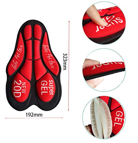 GIEADUN Ciclismo Pantalones Cortos de Bicicleta 20D Gel de sílice Acolchado Ciclismo Calzoncillos Ropa Interior de Bicicleta MTB Bicicleta Pantalones Cortos (Negro, XXL)