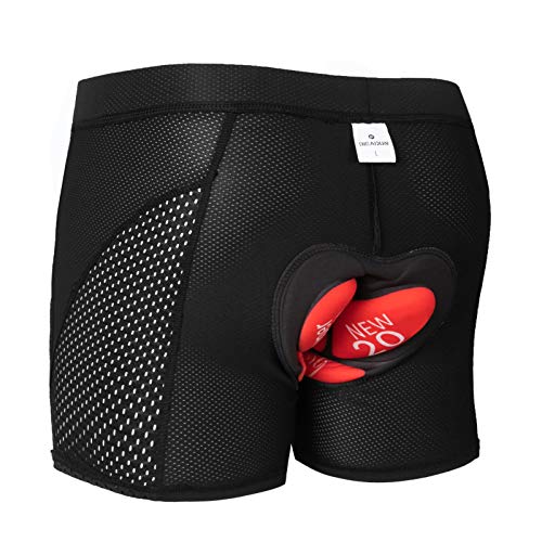 GIEADUN Ciclismo Pantalones Cortos de Bicicleta 20D Gel de sílice Acolchado Ciclismo Calzoncillos Ropa Interior de Bicicleta MTB Bicicleta Pantalones Cortos (Negro, XXL)