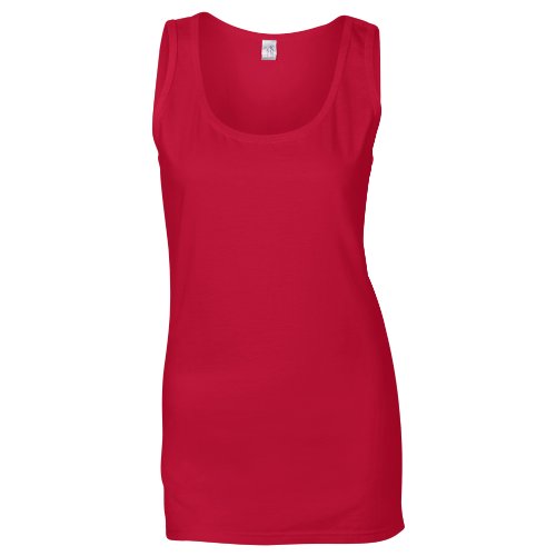 Gildan- Camiseta de Tirantes Larga para Chica (Mediana (M)) (Rojo Cereza)